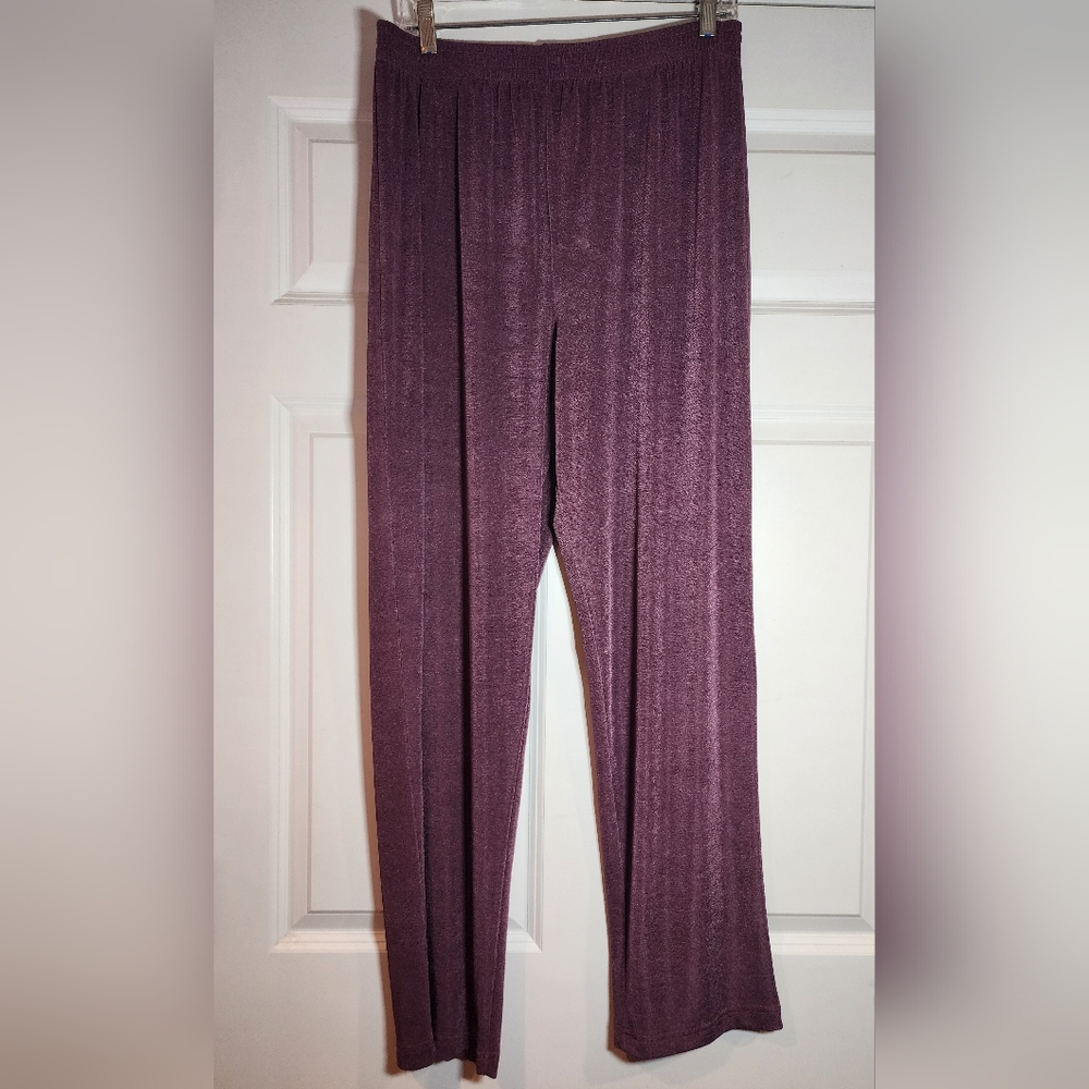 Marcy Allen Purple Super Stretchy Pull On Straight Leg Pants No Size 32in Waist
